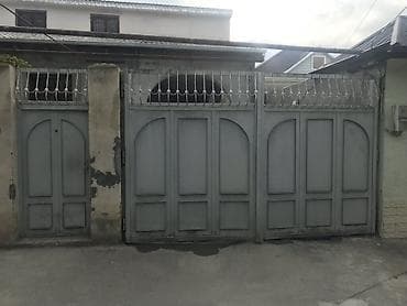 07 şəkili: Dəmir Həyət darvazası, Yana açılan, Mexaniki, Qapı ilə, rəng - Boz — 4