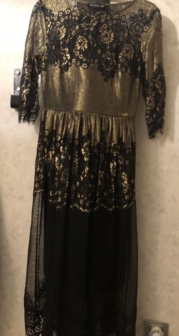 Аксессуары: Qızılı-qaralı ziyafət donu - Brend: Norma - Model: Uzun, zərli — 1