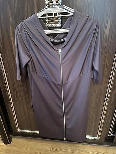 muncuqdan canta: 38 razmer M Qadın paltarı – tünd boz/bənövşəyi tonlarda, yarımqol — 2