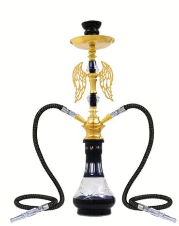 İki şlanqlı qəlyan komplekti – qızılı və qara dizayn - Materiallar