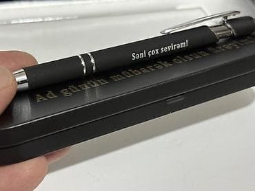 Kağızlar: Hədiyyəlik metal qələm dəsti - Qutu: Mat qara metal hədiyyə qutusu — 9