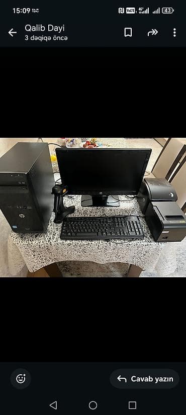 POS komplekti – mağaza/kassa sistemi üçün Tərkib: - HP stolüstü