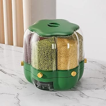 divar resimleri: Mətbəx üçün 360° fırlanan çoxbölməli quru ərzaq dispenseri 7L——39 — 1