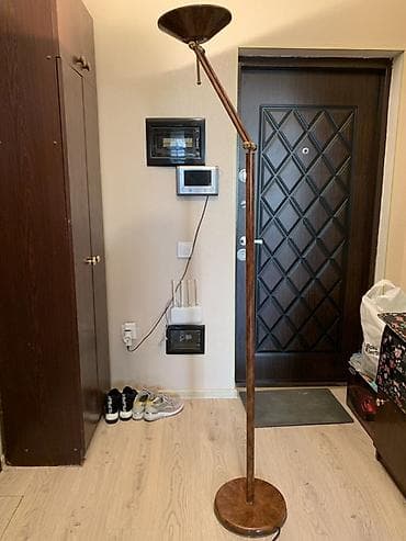 demirov sekilleri: Torşer tipli döşəmə lampası - Material və dizayn: Taxta teksturalı — 1