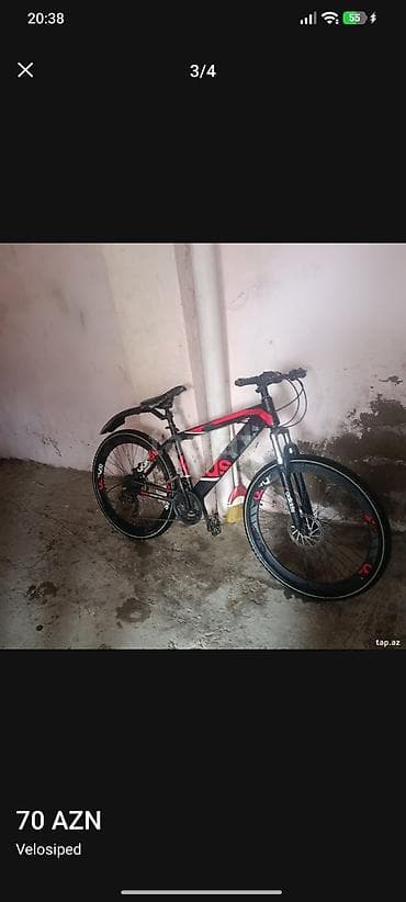 velosiped diskleri: Velosiped satılır. Qara və qırmızı rəngli, idman üslublu çərçivəyə — 2