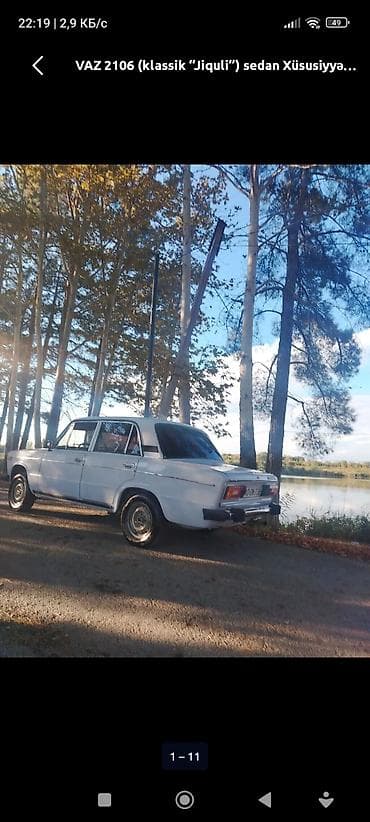 afdamabil ve xususi texnka: VAZ 2106 (klassik “Jiquli”) sedan - Kuzov: 4 qapılı sedan, ağ rəng - — 1