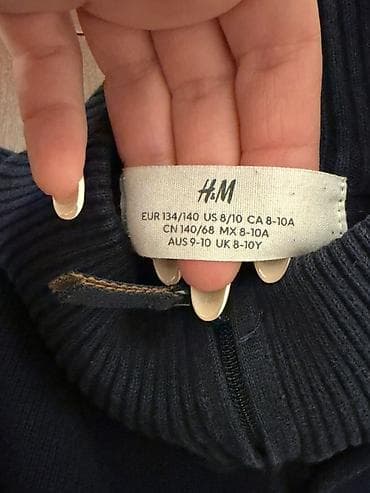 Koftalar, sviterlər: H&M uşaq kardiqanı - Rəng: tünd göy/navy - Model: fermuarlı, qısa — 2