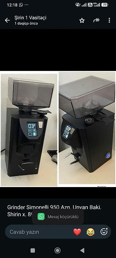demir caynik: Grinder Simonelli 950 Azn. Unvan Baki. Shirin x. 8994 — 1