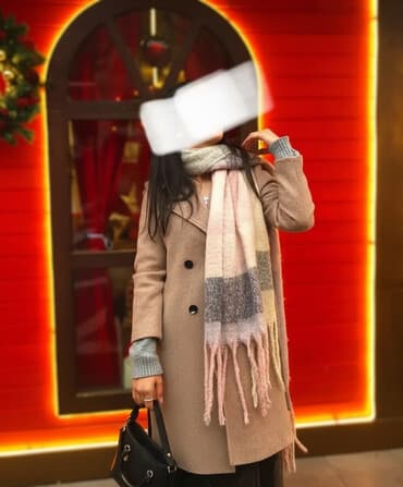 Palto soft Pink bədəndə görünüşü əladır mənə balaca olur deyə