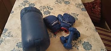 Боксерские груши: Boks torbası və əlcəklərdən ibarət bu dəst evdə və ya idman zalında — 3