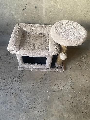 Pişik üçün yumşaq oyun və istirahət kompleksi - Material: tüklü