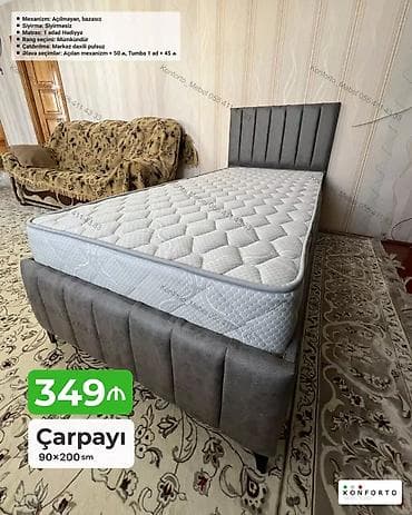Çarpayı – 90×200 sm - Model: bazasız, açılmayan mexanizm - Sıyırma