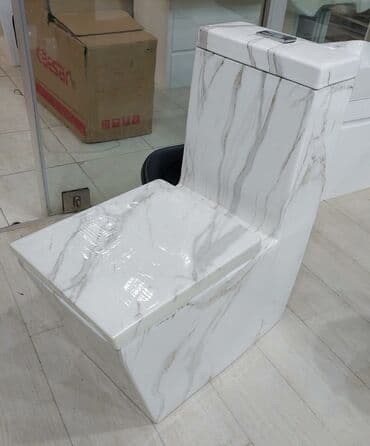 unitax: Ağ mərmər naxışlı, müasir dizaynlı unitaz. Bu unitaz, həm — 1