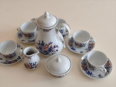 süd qabi: Çay dəsti, rəng - Ağ, Farfor — 1