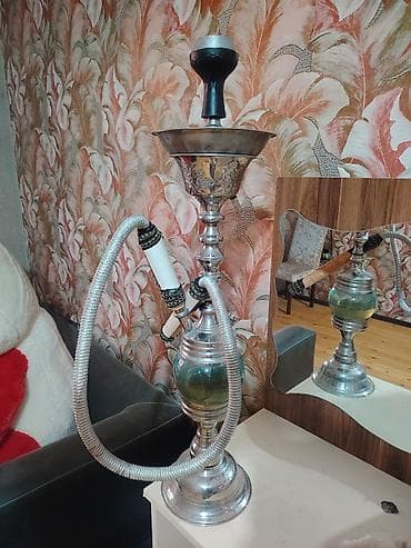 qəlyan icarə: Metallik qəlibli klassik nərgilə - Material: parlaq metal gövdə — 2
