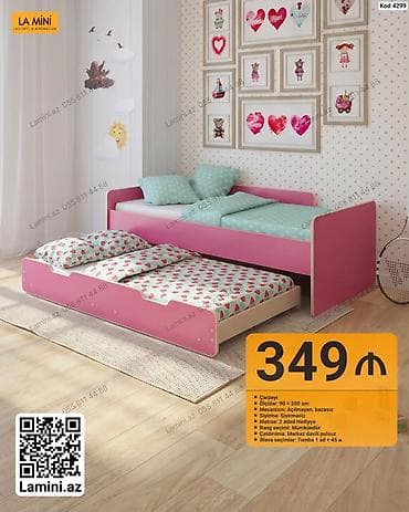 intex matras: Uşaq otağı üçün iki qatlı funksional çarpayı dəsti - Ölçülər: 90 × — 1