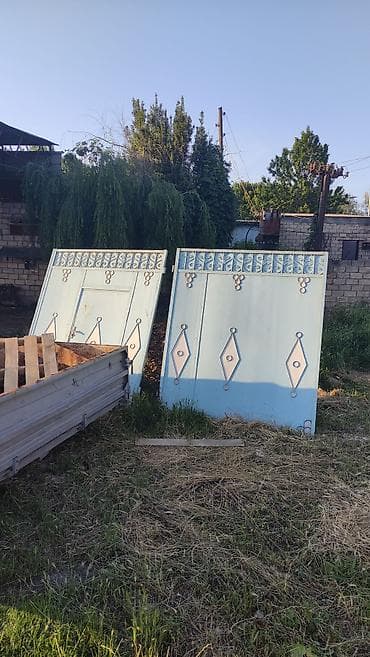 bildircin eti satisi: Dəmir Həyət darvazası, Mexaniki, Qapı ilə, rəng - Mavi — 2