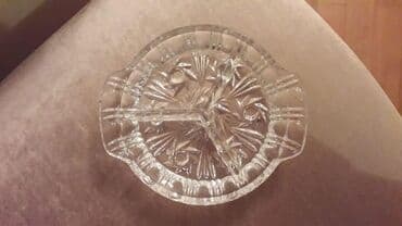 şəkər yemi: Xrustal ləpə qabı. Çexiya istehsalı. İstifadə olunmayıb. Unvan — 1