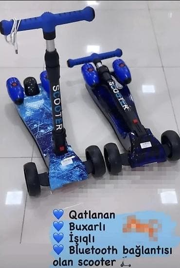 Uşaq skuterı – qatlanan, buxarlı effektli, işıqlı və Bluetooth