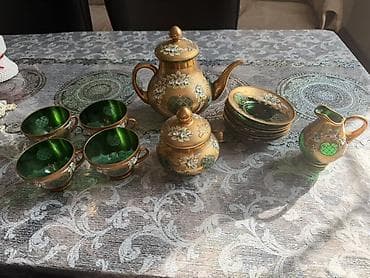 cay: Çay dəsti, rəng - Qızılı, Şüşə, 4 nəfərlik — 1