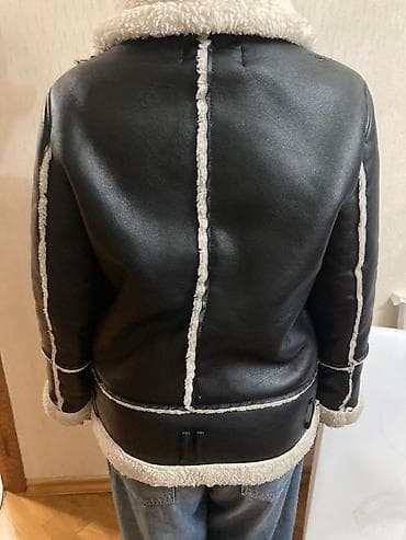 ust geyimi: Stradivarius qadın kürkü (aviator/biker üslubunda) - Rəng: qara — 3