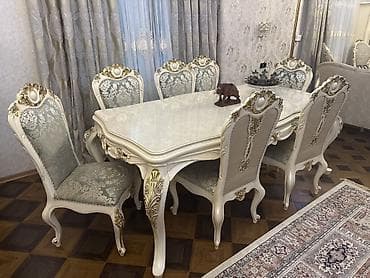 servis destleri: Qonaq otağı üçün, Açılmayan, Dördbucaq masa, 6 stul — 1