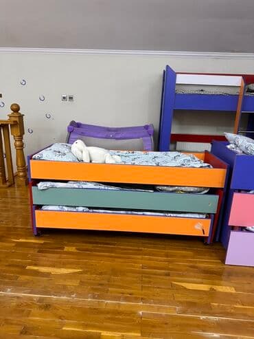 tek çarpayı: Oğlan və qız üçün, Çarpayı, Matras ilə, Siyirməli, Laminat — 2