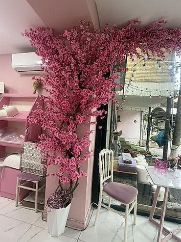 Dekorativ süni sakura ağacı – interyer üçün - Rəng: çəhrayı çiçəklər