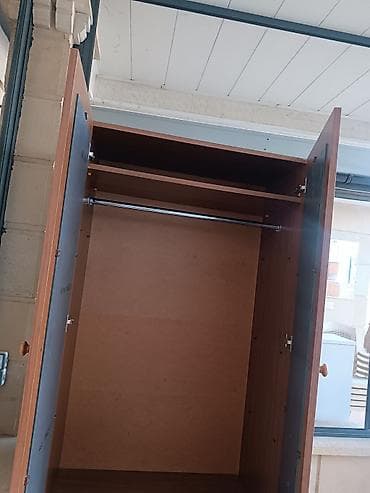giris qapi: İşlənmiş, 2 qapılı, Güzgülü, Qəhvəyi, Taxta, Açılan, Düz dolab — 3