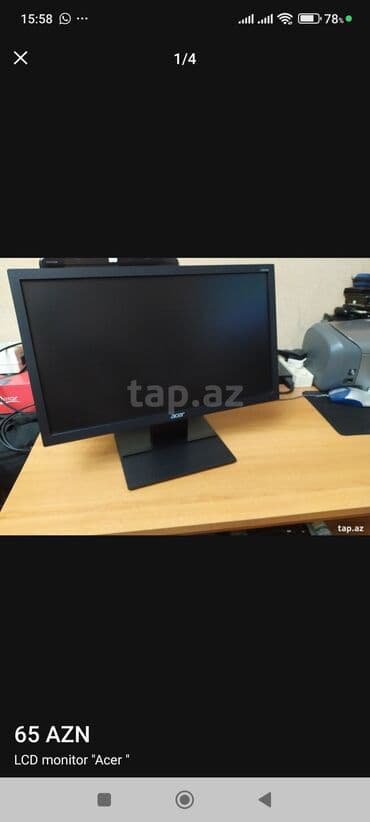 Acer LCD monitor - Brend/model: Acer LCD - Ekran ölçüsü: təxmini 19-20 lalafo.az -da Acer LCD monitor - Brend/model: Acer LCD - Ekran ölçüsü: təxmini 19-20