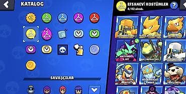 qizil sikke: Brawl Stars hesabı – yüksək trofeyli və zəngin kosmetik kolleksiya — 9