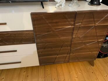 тв стенд: Прямой ТВ стенд, Без полок, Ламинат — 4