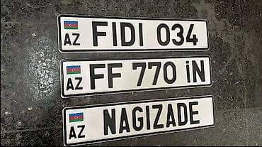 Avtomobil satışı: Fərdi yazılı avtomobil nömrə lövhələrinin hazırlanması - AZ — 1