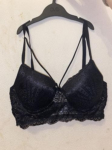 strap: Qaralar rəngli bəzəkli iki hissəli bikini dəsti - Üst: Straplı — 6
