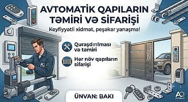 qapı darvaza: Avtomatik qapıların quraşdırılması, təmiri və sifarişi Xidmətlər: - — 1