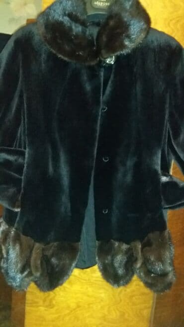 qadınlar üçün xəz palto: Норковый черный полушубок — 3