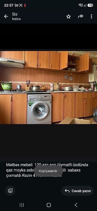 Mətbəx mebeli 120 azn son üiymətfi üsdündə qaz moyka asbratr veriir lalafo.az -da Mətbəx mebeli 120 azn son üiymətfi üsdündə qaz moyka asbratr veriir