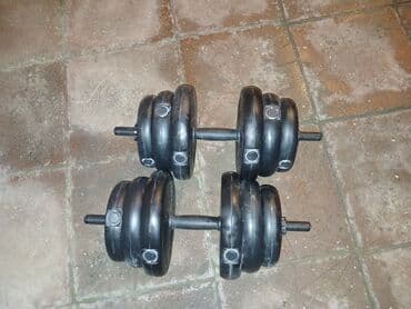 Спортивная форма: Пластиковые Гантели, Вес: 40 кг, Б/у — 2