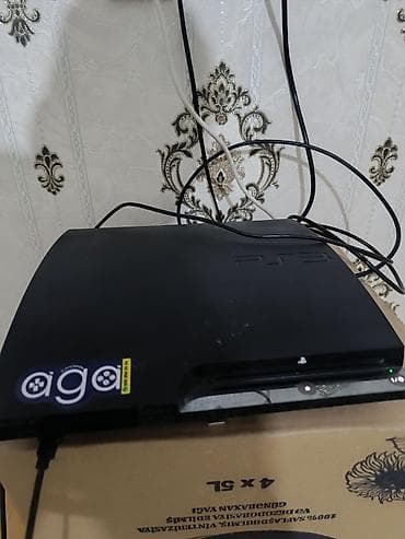 oyun seti: Sony PlayStation 3 Slim oyun konsolu seti - Modell: PS3 Slim (üstündə — 1
