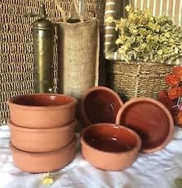 4 ədəd 7 azn Təbii gilə məxsus yemək qabları dəsti - Material: 100%