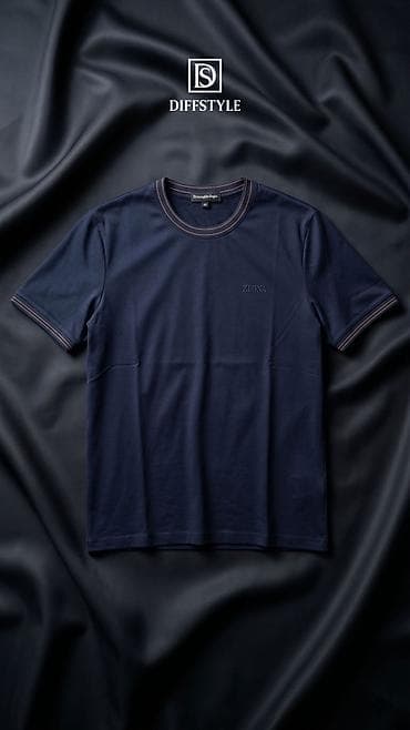 Ermenegildo Zegna qısaqol T‑şört - Dizayn: Klassik kruq yaxa, yüngül — 1