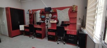 Salon mebeli satilir 2 saç masasi 1 manikür masasi 1 polkali şkaf 1