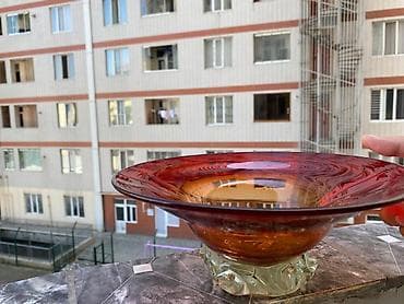 Şüşə dekorativ meyvə qabı - Material: qalın şüşə - Rəng keçidi: tünd