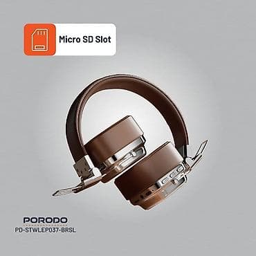bluetooth nausnikler: Porodo Soundtec Vintage Wireless ENC Headphone – PD-STWLEP037-BRSL - — 3