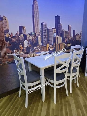 Mətbəx üçün, Yeni, Açılmayan, Dördbucaq masa, 4 stul