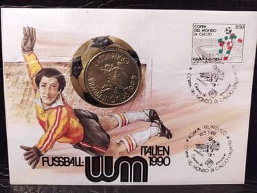 Бронзовая монета 100 форинтов, Венгрия, 1988 год, FDC Football Italy