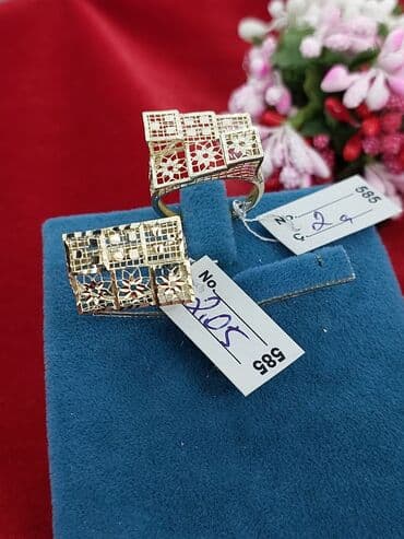 qaş sabitləyici: Üzük, Sarı qızıl, 585 Əyar, Qaşsız — 1