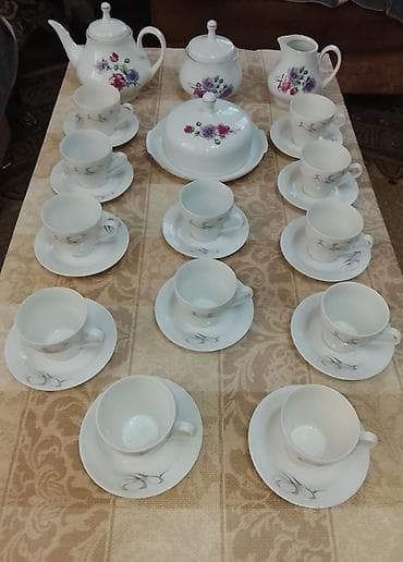 Çay dəsti, rəng - Ağ, Farfor — 2