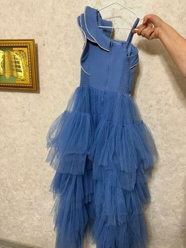 don şəkilləri: Mavi rəngdə zərif qız uşağı/gecəlik paltarı. - Üst hissə: Asimmetrik — 3