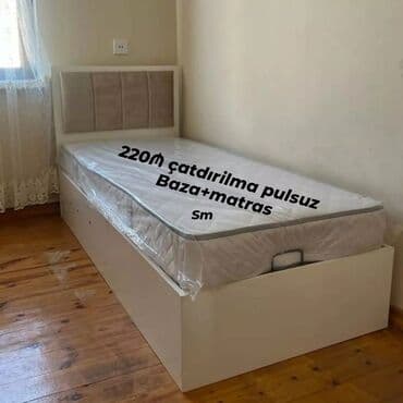 tək carpayilar: Təknəfərlik çarpayı, Bazalı, Matras ilə, Siyirməsiz, Azərbaycan — 2